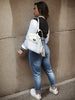 Spring and Autumn European and N Women's Color Matching Jacket Single-breasted Lettered Baseball Jacket Jacket