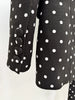 High Street Designer Suit Women Bow Decorated Polka Dot Blazer Pants Set 2PCS