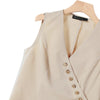 Women Pant Sets Irregular Buttons Vests Wide Leg Trouser Pant Suits Stylish Elegant 2pcs Outfit Streetwear Office Tops