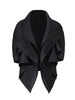 Pleated Spring Women's Cardigan Short Coat Chic Outerwear Unique Design Laeple Half Sleeve Jackets