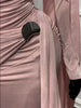 Women Clock Long Sleeve Stacked Ruched Bodycon Midi Maxi Long Dress Birthday Sexy Party Floor Length Dresses