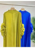 Wine Red Pleated Dress For Women Flower Sleeves Female Evening Party Elegant Clothing Ladies 2DB1827