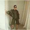 Vintage Oversized Suede Leather Jacket Women Shoulder Pad Full Sleeve One Button Coat autumn Lady Chic Bomber Streetwear