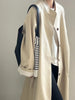 Stand Neck Long Trench Coat Women Spring Casual Turn-down Collar Single-breasted Trench Coat