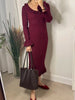 Brown Knitted Dresses For Women Maxi Elegant Trumpet Sleeves Knit Fishtail Dresses Women Long Ruffled Dresses Maxi
