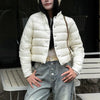 Lightweight Down Cotton Jacket Women Autumn Winter Stand Collar Warm Short Parkas Vintage Versatile Cotton-Padded Coat
