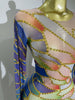 Sparkly Rhinestone Stretchy Mesh See Through Long Dress Women Birthday Party Performance Nightclub Stage Costume
