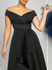 Off Shoulder Evening Dress Women Solid Maxi Long Dresses With Sleeves Wedding Bridesmaid Elegant Party Dresses Woman