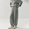 Women Cashmere Pants Autumn Winter Casual Loose Long Bloomers 100% Cashmere Knit Pants Chic Drawstring Pocket Cashmere Trousers