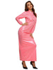 Women's Sexy Glossy Vinyl Metallic Dress Turtleneck Long Sleeve Shiny Clubwear for Rave Party Music Festival Night Out