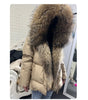 White Duck Down Jacket Winter Women Warm Loose Coat Natural Real Fox Fur Collar Thick Outerwear Parkas
