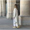 Thin Retro Double-breasted Long Coats Women Casual Loose Woolen Maxi Coat Female Early Autumn Elegant Chic Streewear