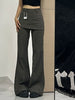 Botvotee Fake Two-Piece Plus size Wide Leg Jeans for Women Y2k Streetwear High Waisted Flare Denim Pants