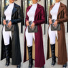 Women’s Coats Thick PU Leather Long Sleeve Winter Notched Neck X-Long Trench Street Wear OL Work Outcoat