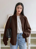 Lazy Style Sweater Jacket for Women Autumn Winter Thicken Warm Soft Knitted Cardigans Zipper Stand Collar Cardigan