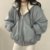 Autumn Winter Thicken Jackets Women Casual Loose Zipper Warm Fleece Hooded Parkas Female Double-Layer Simple Plush Coats