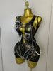 Stock Sexy Pin Decoration Fringe Beading Short Party Dress Women Hollow Out Nightclub Performance Singer Costume