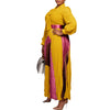Elegant Women Wraped Bow Neck Long Sleeve with Sashes Maxi Long Dress Chic Sexy Party Prom Big Swing Pleated Dresses
