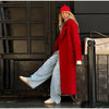 Autumn Winter Solid Women's Woolen Overcoat Urban Long Sleeve Lapel Button Female Outwear Elegant Lady Overcoats