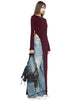 Long Sleeves Side High Slit Maxi Dress Solid Sexy Long Dress Women’S Party Club Streetwear Autumn Winter Outfit