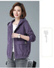 Corduroy Short Coat 5XL Women's Spring Autumn Korean Loose Solid Hooded Jacket Casual Female Zipper Coat Tops