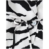 Women's Brown White Zebra Print Lapel Blazer Vintage Wide Stripe Thick Velvet Loose Suit Jacket Autumn High Street Outwear