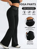Solid Color Hip Lifting Flare Pants Women High Waist Slim Design Comfortable Stretch Casual Yoga Leggings