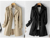 Spring Autumn Solid Trench Coat Women Single-Breasted Khaki Black Pink Beige Windbreaker Outerwear Casual Tops JH33