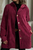 Women's outerwear top autumn hooded loose fitting women's corduroy casual jacket