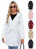 Spring Autumn Hooded Water-repellent Jacket with Belt Thin Casual Loose Trench Coat Women Windbreaker