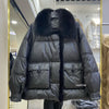 Lagabogy Winter Women Real Fox Fur 90% White Duck Down Jacket Short Puffer Coat Female Vintage Mink Fur Patchwork Parka