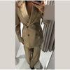 Elegant Stripe Blazer Women Loose Full Sleeve Stand Collar Single Breasted Coats Female Spring Outwear Lady