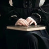 French Style Velvet Long Dresses Black Autumn Winter Vintage Vestidos Mujer Stand Collar Solid Elegant Women Dress