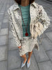Leopard Printed Faux Fur Women's Coats Slim Lapel Single Breasted Full Sleeve Coat Autumn Winter Lady Warm Jackets