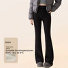 Winter High Waist Flared Pants Women Tummy Control Velvet Bell Bottom Trousers Thick Warm Wide Leg Pants Casual Streetwear Fashi