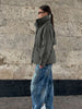 Women Brown Drawstring Waist Puffer Jacket Stand Collar Warm Cotton Padded Coat Casual Oversized Winter Parka Outerwear