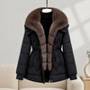 Parkas Women Down Cotton Jacket Winter Coat Large Fur Collar Warm Mid Long Cotton Padded Jacket Female Outerwear Overcoat