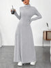 Knitted Elegant Long Sleeve Dress Women Autumn Winter Vintage Dresses Turtleneck Solid Vestidos Casual Street Y2K