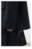 Women Woolen Blazer Coat Loose Casual Office Ladies Suit Jacket Striped Fish Tail Skirt Set Autumn Winter