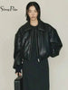Women's Autumn Winter Clothes Solid Color Leather Thicken Warm Female Short Cotton Jacket 5C1437