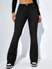 Women's Stylish Elegant Denim Flare Pants with Pocket, Casual Fit for All Seasons, Moderate Thickness Denim Trousers