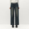 Women Jeans Fleece Lined Wide Leg Washed Finish Warm Insulation Soft Touch Winter Everyday Style Full Length