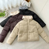 Hooded Short Parkas Women Black Patchwork Puffer Jacket Winter Streetwear Down Coats Korean Cotton Padded Outerwears