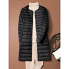 Women Solid Puffer Autumn Winter O-Neck Female Thin Duck Down Jackets Portable Women Windproof Puffer Parkas