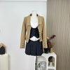 Women's Autumn Vintage Slim Fit Chic Metal Buttons High Waist Cropped Casual Coat Office Lady Suit Jacket Tops J407