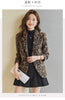 Women Leopard Printed Woolen Blazer Long Sleeve Single Breasted Autumn Winter Jacket Streetwear Ladies Blazer Female Outerwear