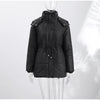 Solid Zipper Drawstring Puffer Jacket Quilted Water-Resistant Loose Winter/Fall Warm Women Outerwear Daily Causal Lady Coat