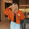 Street Print Pu Leather Women Jacket Stand Collar Long Sleeve Patchwork Female Coat Autumn Winter Lady Streetwear