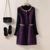 Womens Dresses Small Fragrant Tweed Vest Skirt Beaded Sequined Tweed A word Loose Dress Spring and Autumn Women's Dress