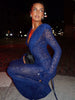Sexy See Through Dress Women V-Neck Ruched Button Leopard Lace-Up Flare Sleeve Elegant Evening Stretch Slim Bodycon